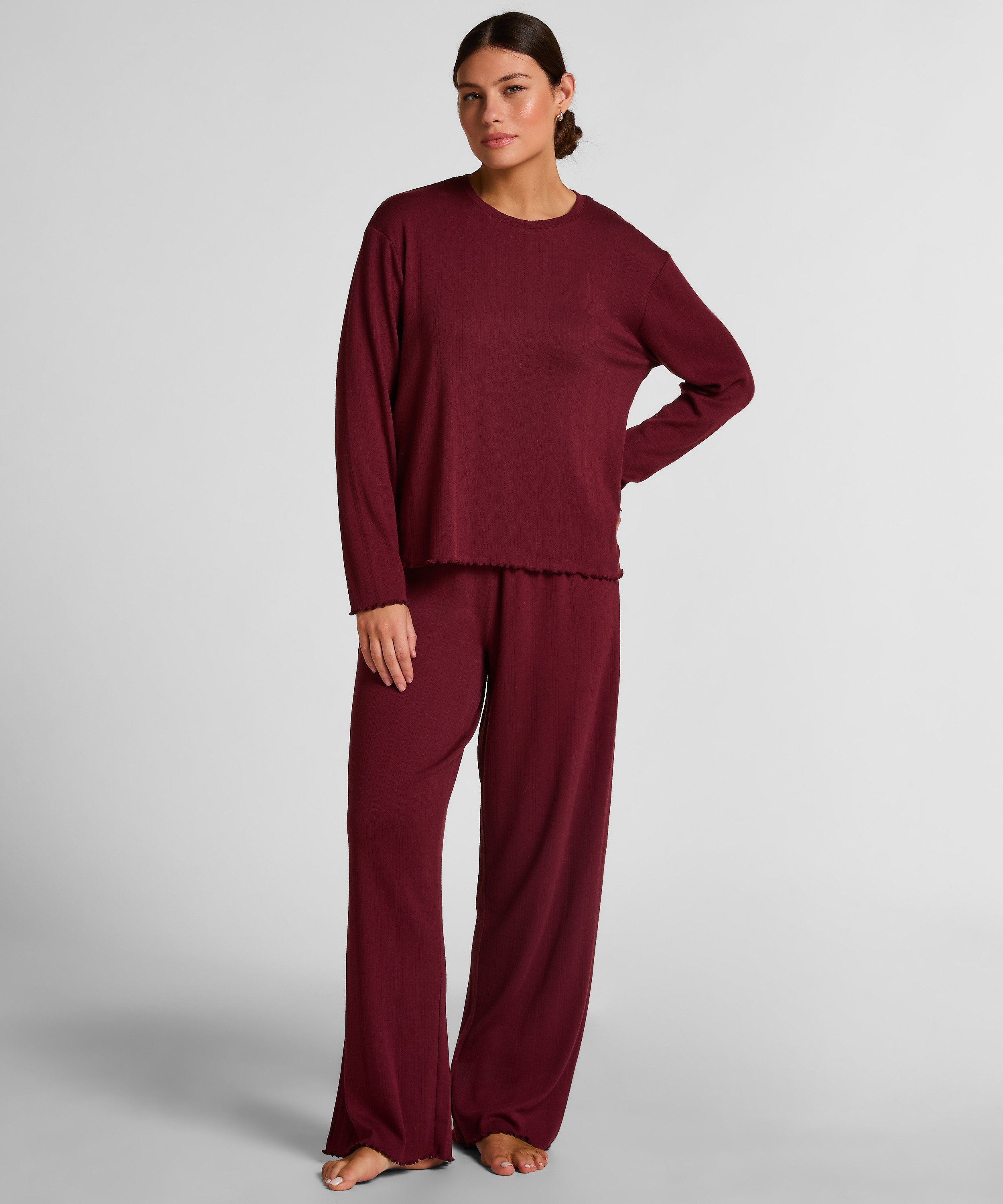 Pyjama Pant Loose Pointelle, Rojo, main