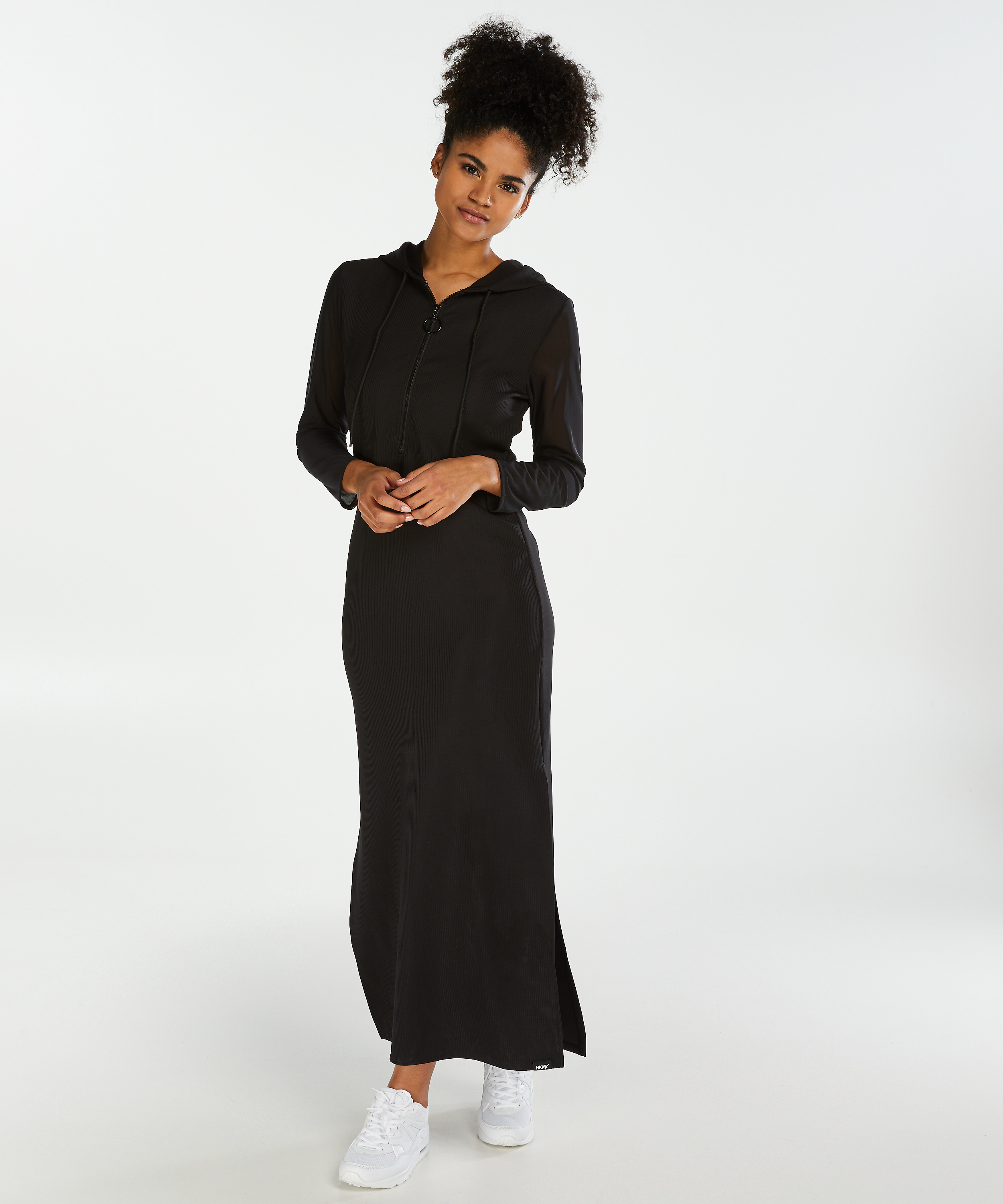 Vestido de rejilla de HKMX, Negro, main