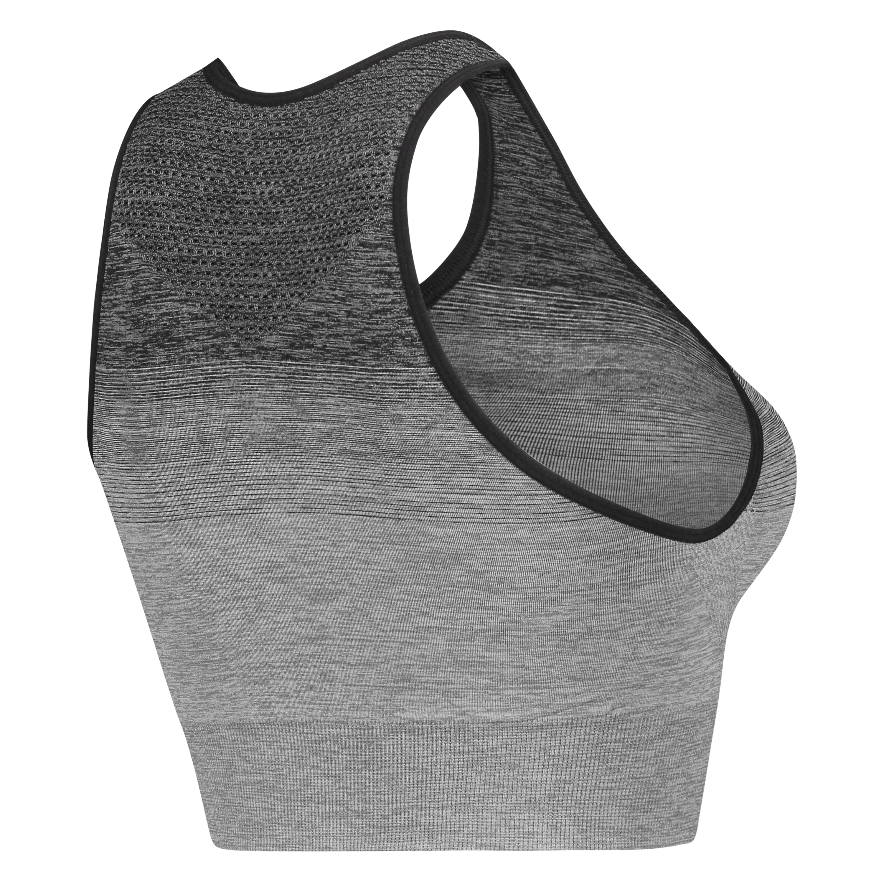 Sujetador deportivo de cuello alto y nivel 2 Ombre de HKMX, Gris, main