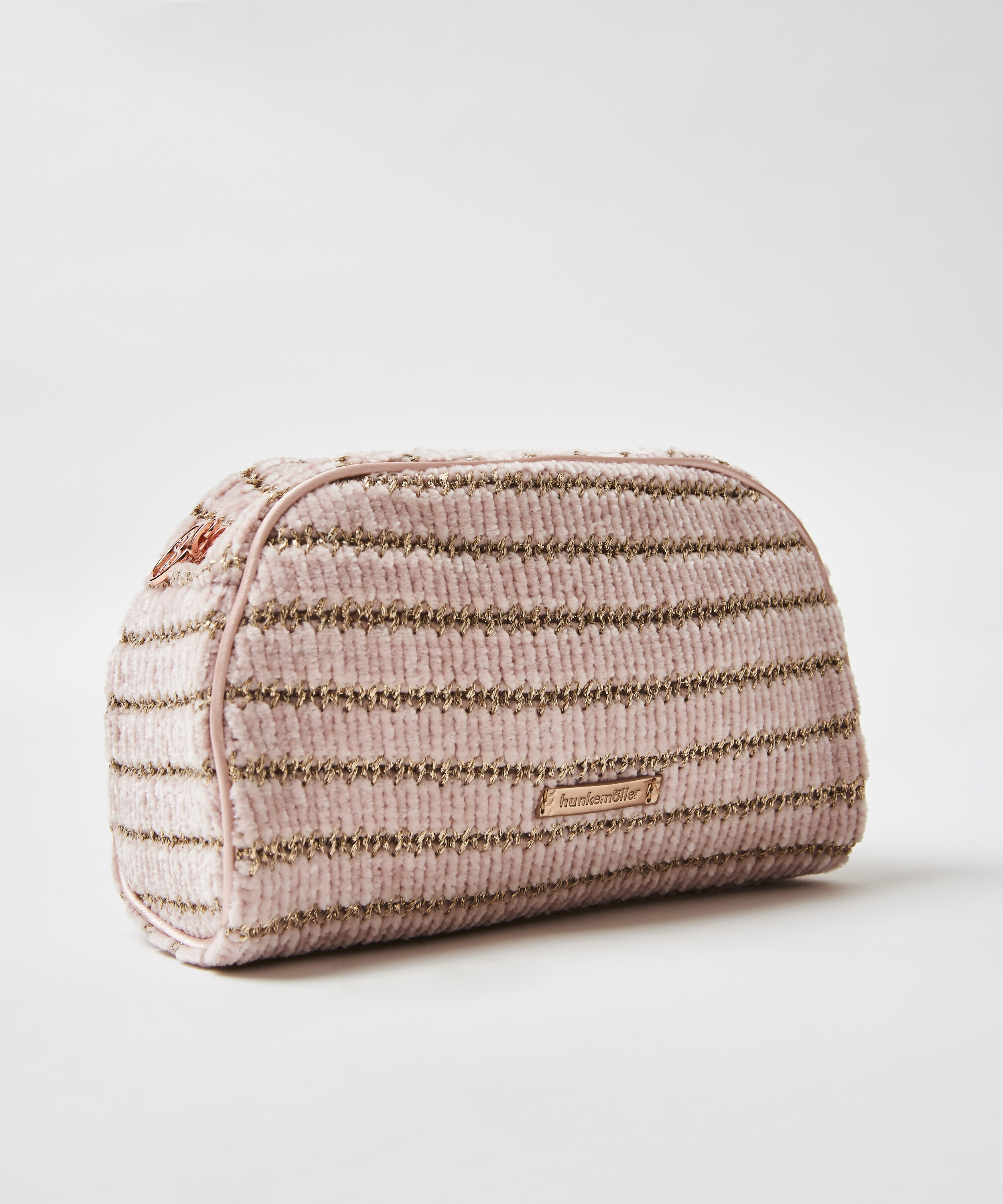 Neceser de maquillaje Chenille, Rosa, main