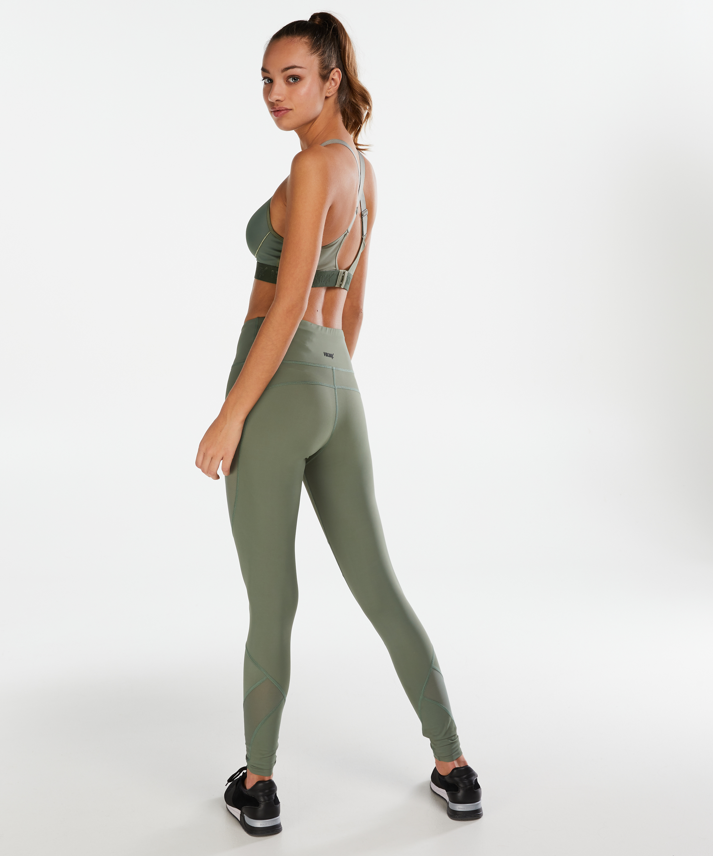 Mallas deportivas de rejilla con cintura alta de nivel 3 de HKMX, Verde, main