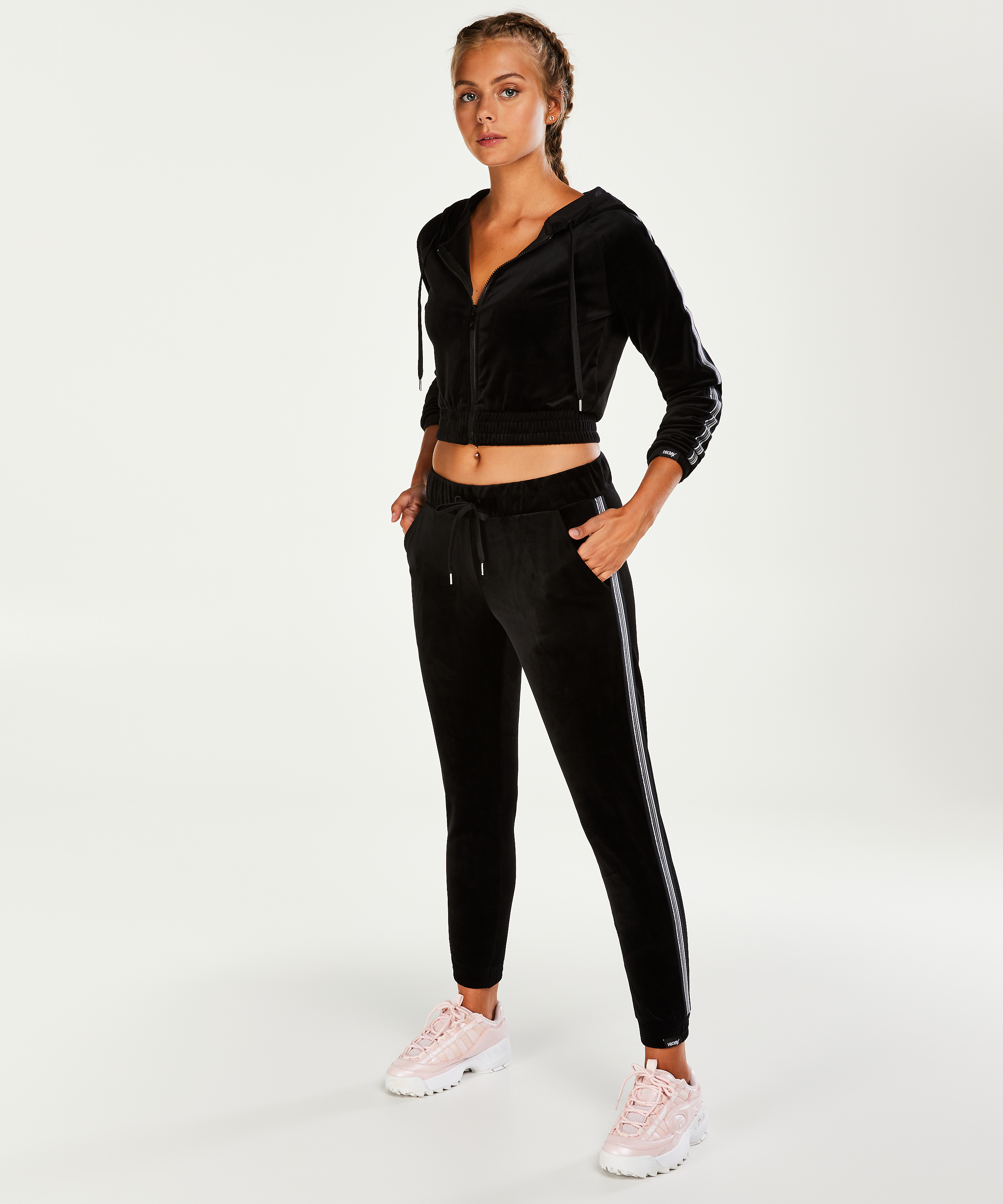 Chaqueta deportiva HKMX  de terciopelo, Negro, main