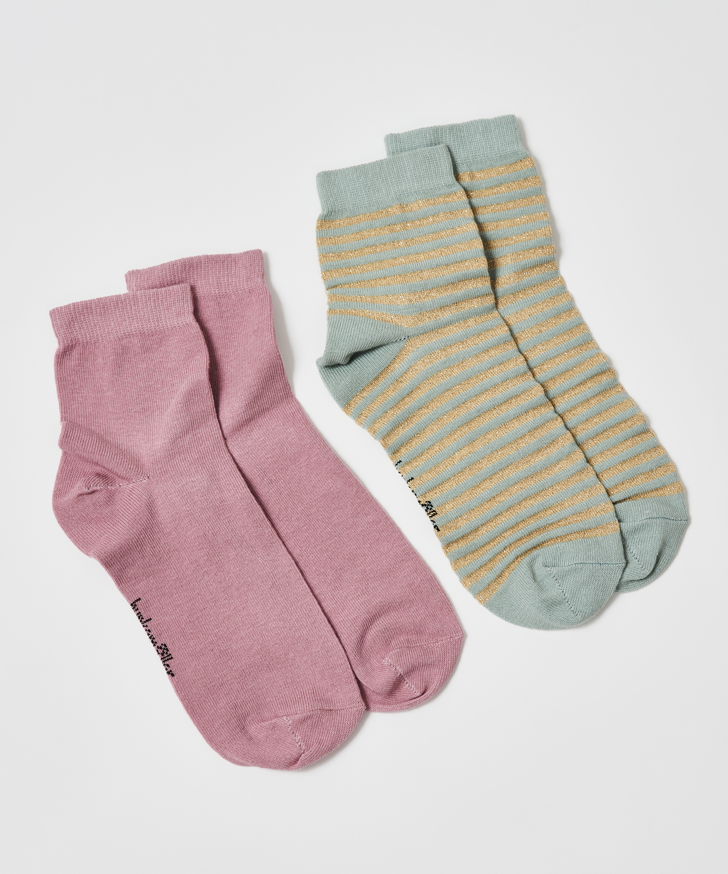 2 Pares Calcetines Algod&oacute;n, Rosa, main