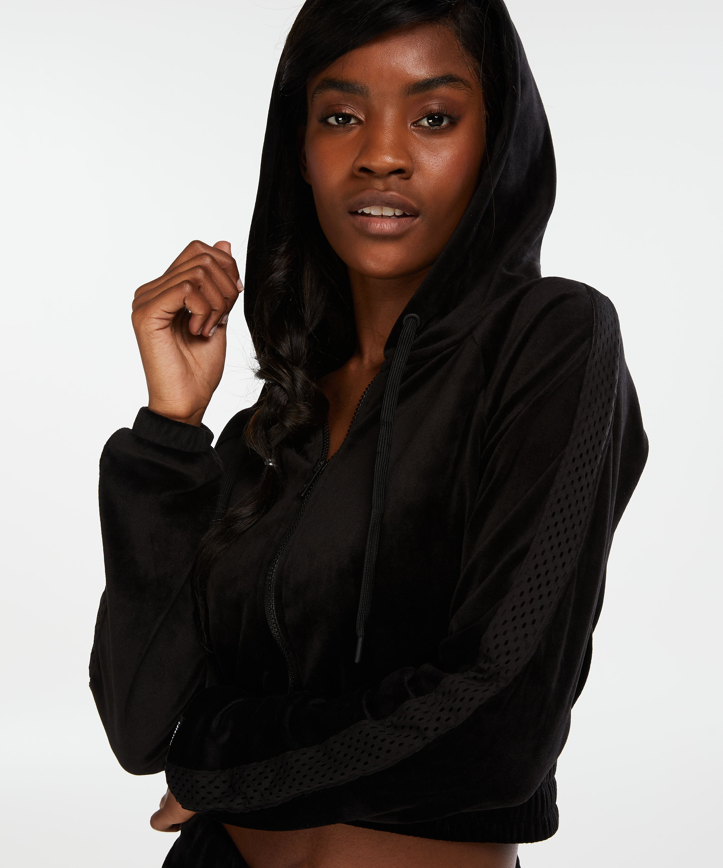Chaqueta de terciopelo HKMX, Negro, main