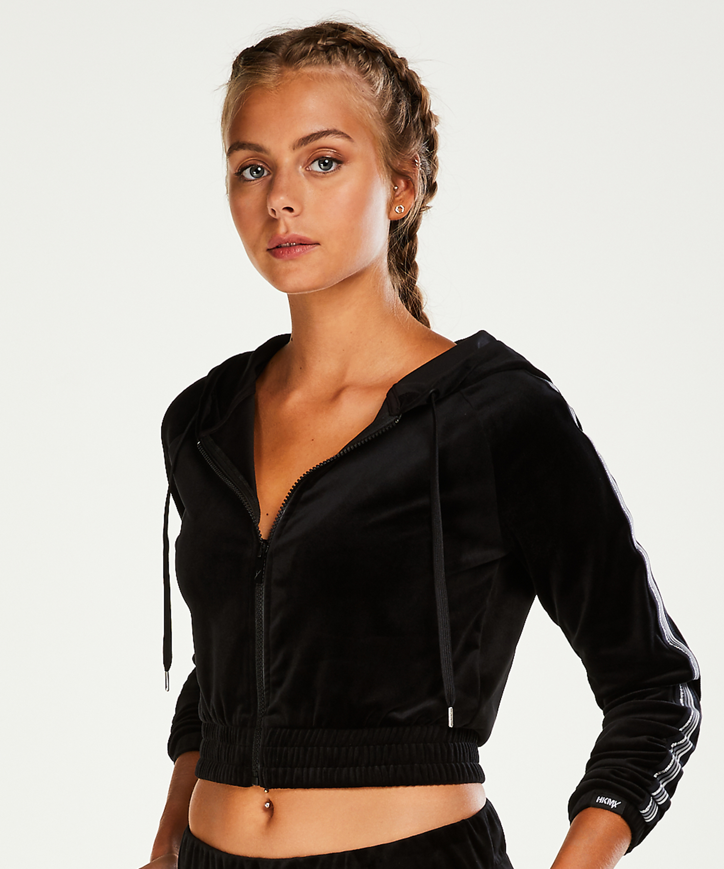 Chaqueta deportiva HKMX  de terciopelo, Negro, main