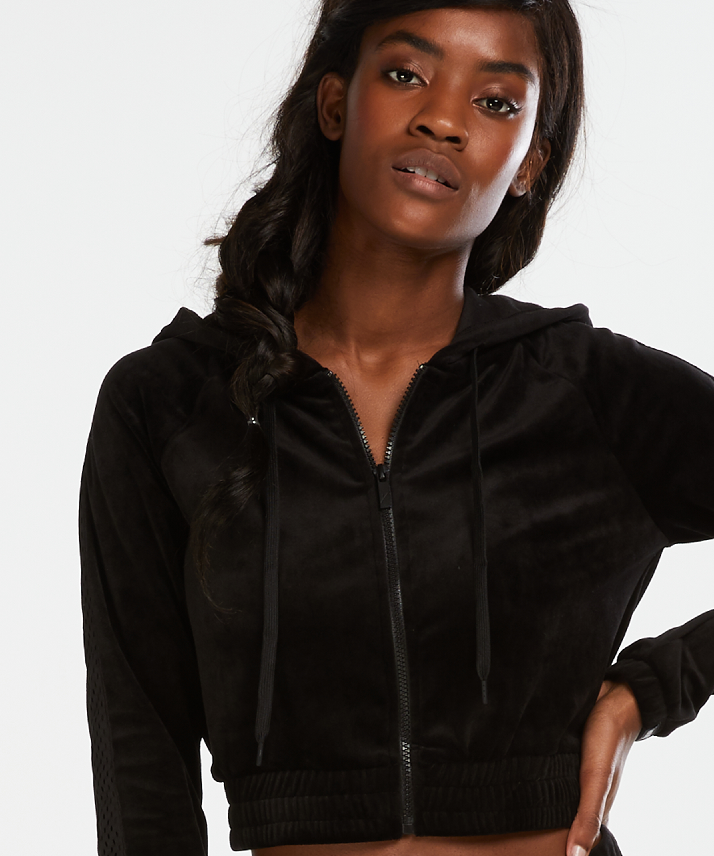 Chaqueta de terciopelo HKMX, Negro, main