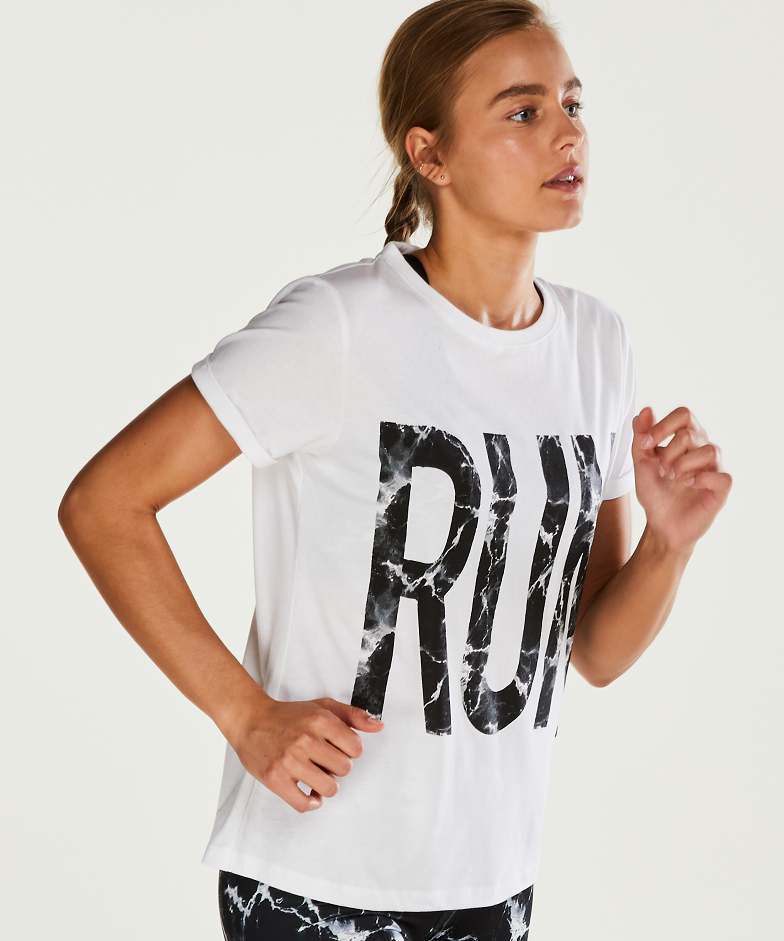 Camiseta de deporte HKMX con manga corta, Blanco, main